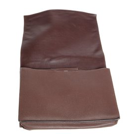 Hermès-Togo leather shoulder bag-Chocolate