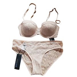 Conjunto de Sujetador y Bragas Brasileñas Andres Sarda Crema Crema