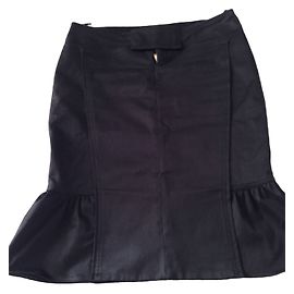 Saia lápis Gucci de algodão preto Preto