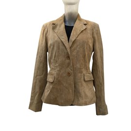 Autre Marque Samtlederjacke in Sand Größe M Sand