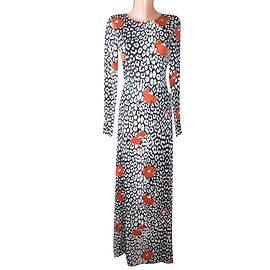 Vestido largo de seda Essentiel Antwerp Negro Blanco Naranja Negro Blanco Naranja