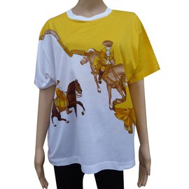 Hermès-Tops-White,Yellow