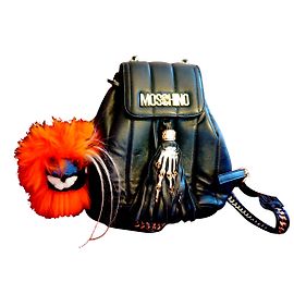 Moschino Skeleton FW16 Leather Backpack Black Black
