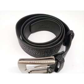 Autre Marque-Black stingray leather belt-Black