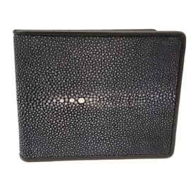Autre Marque Black leather wallet Black