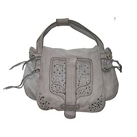Zadig & Voltaire Leather Handbag with Studs Grey Grey