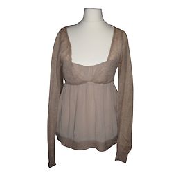 Top Vanessa Bruno Athe multifabric bege Bege