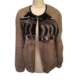 Iro Fur Coat Beige Beige