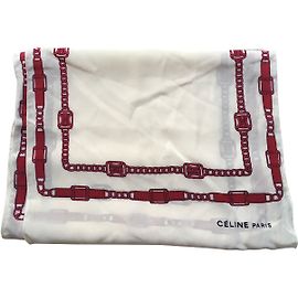 Bufanda de seda Céline color eggshell Blanco roto