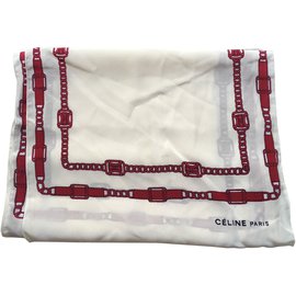 Céline-sciarpe-Bianco sporco