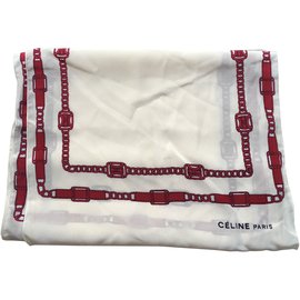 Céline Seidenschal Eggshell Aus weiß