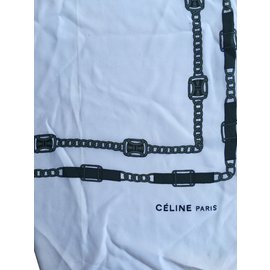 Céline-Foulards-Vert,Blanc cassé