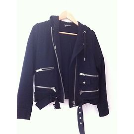 Giacca Perfecto in cotone nera The Kooples Nero