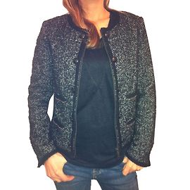The Kooples Jacket Black Tweed Effect Black