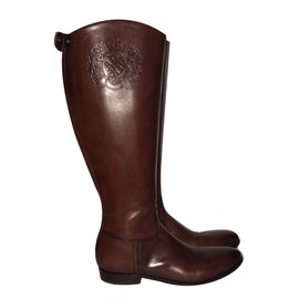 Autre Marque Braune Lederstiefel Braun