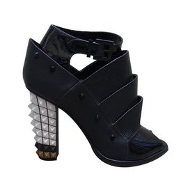 Fendi-Ankle boots-Brown,Black,White