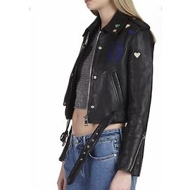 Maje blouson cuir Noir