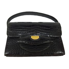 Hermès Borsa vintage in coccodrillo nero Nero