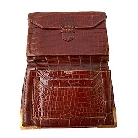 Hermès Brown crocodile wallet Brown