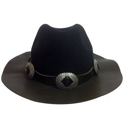 The Kooples Black wool/ leather hat Black