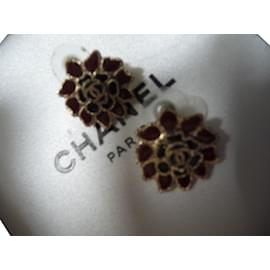 Chanel-Boucles d'oreilles-Bordeaux