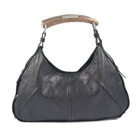 Yves Saint Laurent-''Mombassa'' leather handbag-Black