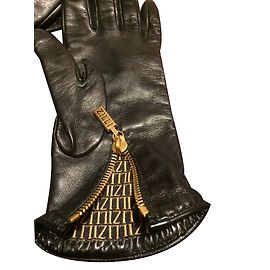 Autre Marque Zilli Black Lambskin Gloves Black