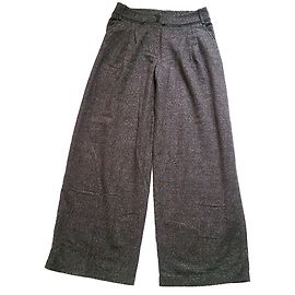 Patrizia Pepe Grey Metallic Wool Pants Grey