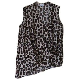 Liu.Jo Liu Jo Leopard Print Asymmetric Jersey Top Brown Black Beige Brown Black Beige