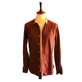 Camisa The Kooples de algodón vichy burdeos y gris Burdeos