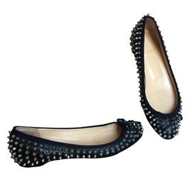 Christian Louboutin-Ballet flats-Black,Silvery