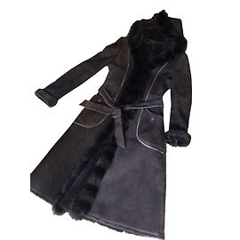 Autre Marque Chocolate Deerskin and Tuscan Fox Fur Coat Chocolate