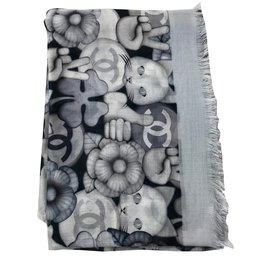 Chanel-Scarves-Grey