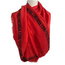 Balenciaga Sciarpe di seta Rosso