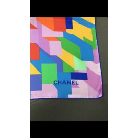 Chanel-Cachecol de seda-Rosa