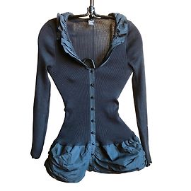 Autre Marque Oscalito Silk and Wool Top Black Black