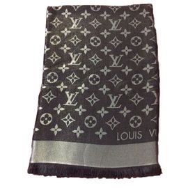 Louis Vuitton-Scarves-Black,Silvery