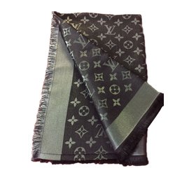 Louis Vuitton-Scarves-Black,Silvery