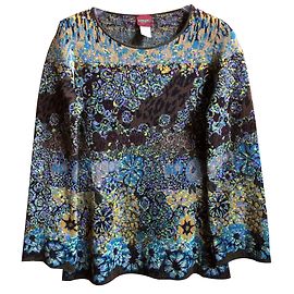 Kenzo Wollpullover mit Blumenmuster M Mehrfarben