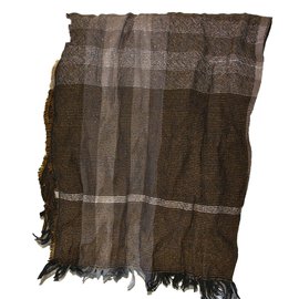 Burberry-sciarpa in cashmere escharpe nuova con etichetta-Marrone