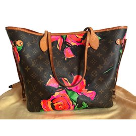 Louis Vuitton-Neverfull MM Stephen Sprouse Rose Limited Edition-Brown,Pink,Golden,Green