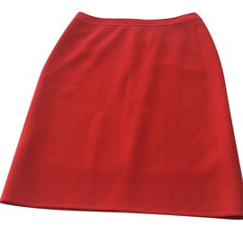 Escada-Vintage red Escada skirt-Red