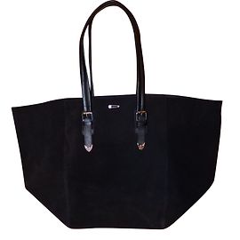 Sac Shopping Ikks en Cuir de Vachette Noir Noir