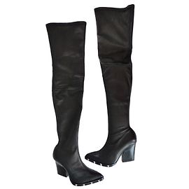 Botas Sonia Rykiel de piel de becerro negra con tachuelas doradas Negro