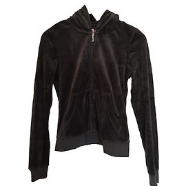 Giacca con cappuccio e zip Juicy Couture Grigio Scuro Cotone Grigio antracite