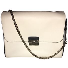 Borsa a mano Christian Dior in pelle nera ed eggshell Nero Bianco sporco