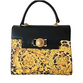 Gianni Versace Borsa barocca con meduse Nero Giallo