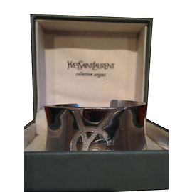 Yves Saint Laurent silver cuff bracelet Silvery