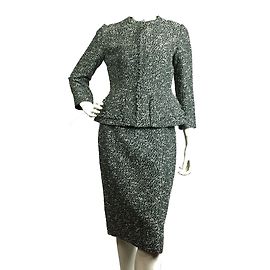 Christian Dior Terno de saia Preto Branco