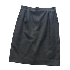 Loro Piana-Grey wool skirt-Grey